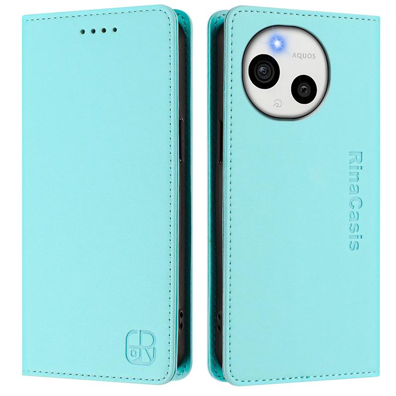 Luxury Leather Case For Sharp Aquos R9 Pro/Sharp Aquos Sense 9 Plus/Aquos R9 RFID Blocking Card Slots Magnetic Attraction Stand Shockproof Flip Cover