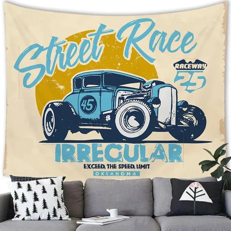 American Retro Car Tapestry Office Living Room Tapestry Home Wall Decoration Tapestry