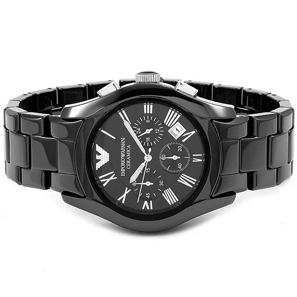 Emporio Armani AR1400 Valente Chronograph Black Dial Black Ceramic Men's Watch