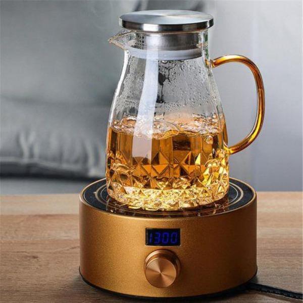 1500mL Glass Jug Pitcher Large Capacity Tea with Lid Household Water Pot for Ho