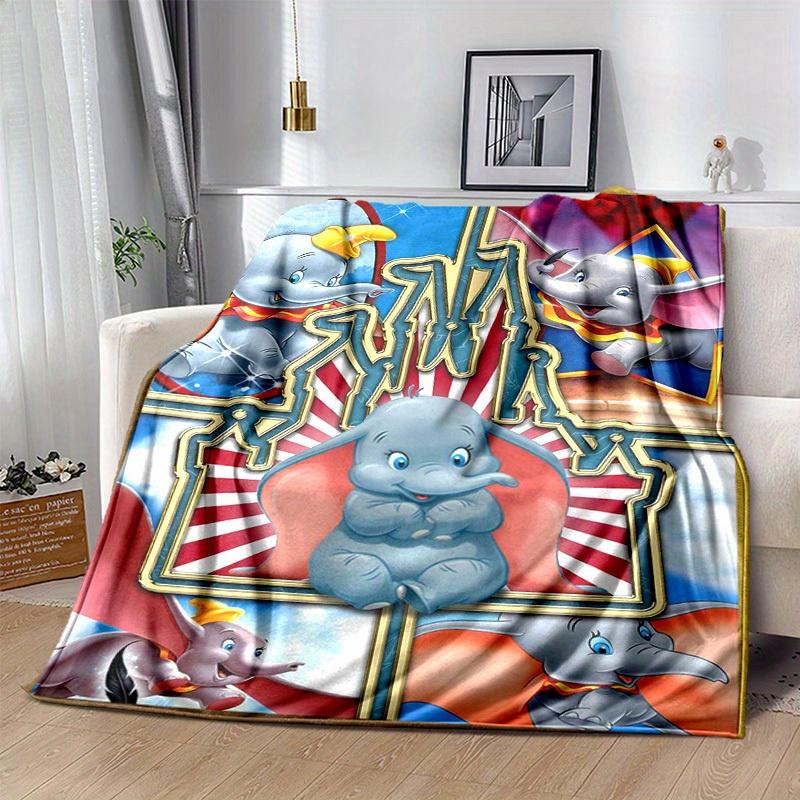 1pc Dumbo Elephant Circus Theme Blanket, Home, Office, Outdoor Gift for Kids and Adults