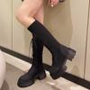Rimocy 2025 Autumn Winter New Chunky Platform Long Boots Women Thick-soled Stretch Knitted Knee High Boots Woman Botas De Mujer