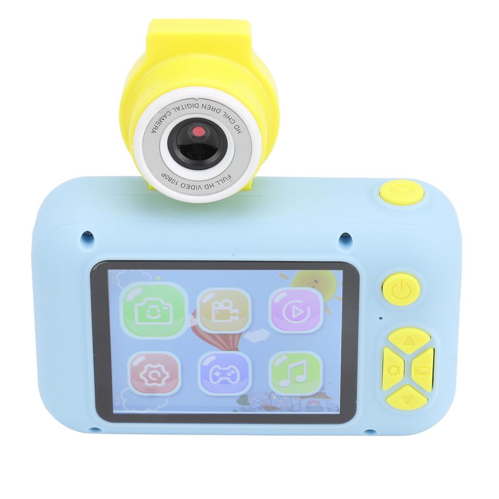 Kids Camera Blue High Definition Toddlers Digital Rotating Small SLR Camera Video Selfie Camera