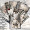 20 шт. Зимний лес Рождественские иллюстрации для открыток с изображением Санта-Клауса, оленей, снеговика, поделки, праздничный декор, рождественские открытки