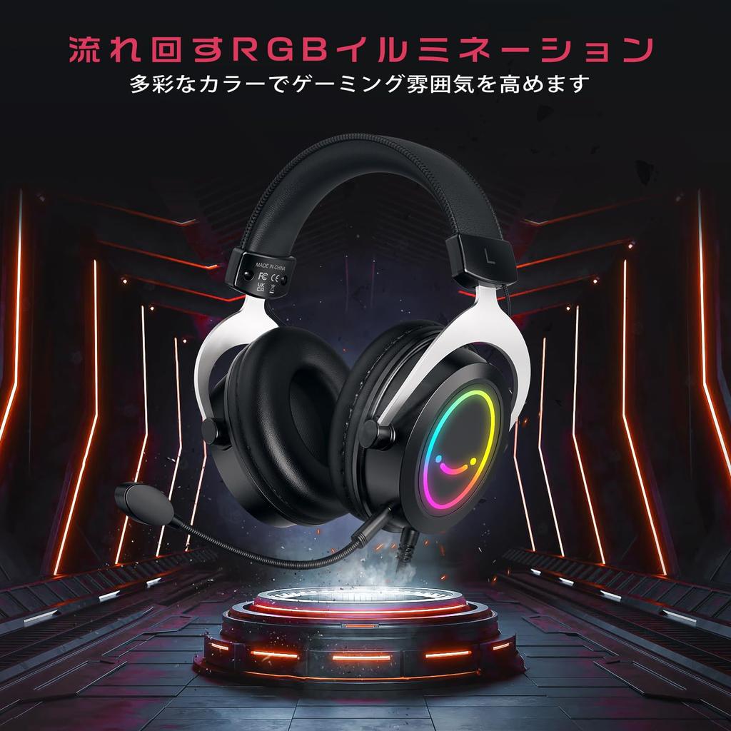 FIFINE Gaming Headset Connection Wired Sealed RGB Lighting with Detachable Microphone Compatible with For Gamers Movies Black AmpliGame H3 3.5mm