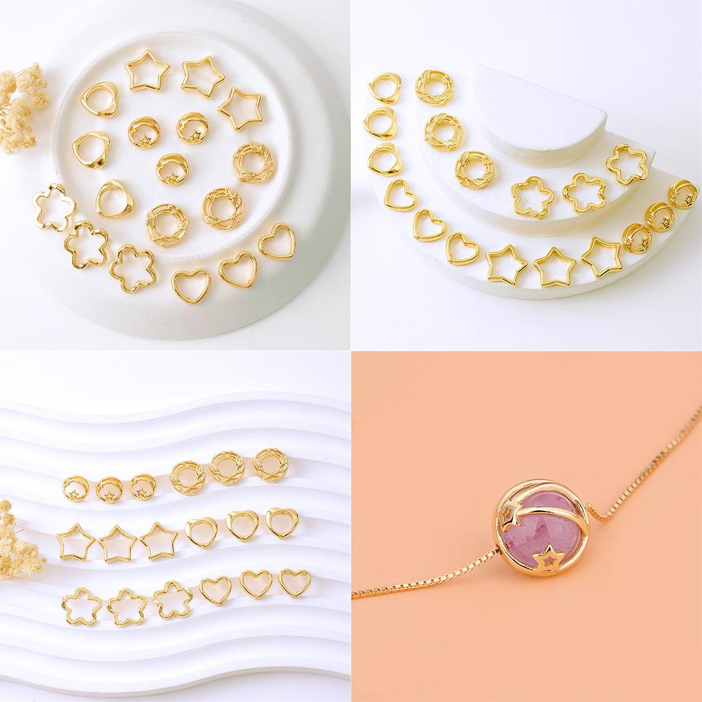 Pack of 10 Bead Connectors for Bracelets and Necklaces Jewelry Findings Components Through Hole Bead Circles Frame