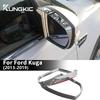 АБС-пластик под карбон, 2 шт. Для Ford Kuga 2013 2014 2015 2016 2017 2018 2019, автомобильные аксессуары, накладки-козырьки от дождя на зеркала заднего вида, LHD RHD