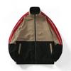 Mens Stand Collar Color Block Jacket Loose Fit Streetwear Two Stripe Outdoor Coat 2025