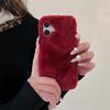 Красный плюшевый чехол для телефона для iPhone 15, iPhone 16, iPhone 17 Pro Max
