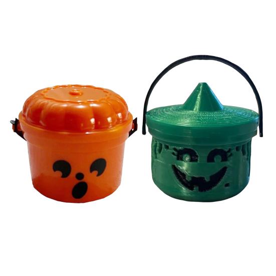 Ведро для тыквы на Хэллоуин Миниатюрный дизайн Тыква Оранжевое ведро Мини-контейнеры для хранения Праздничное украшение на Хэллоуин