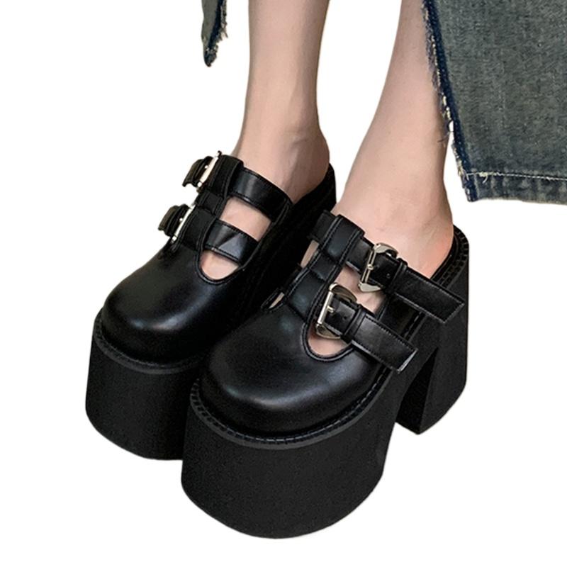 Fashion New Style Luxury Women's Slippers for Large-sized Women Wear Slippers of Size 34-43 Summer 11cm Thick-bottomed Zapatos Mujer