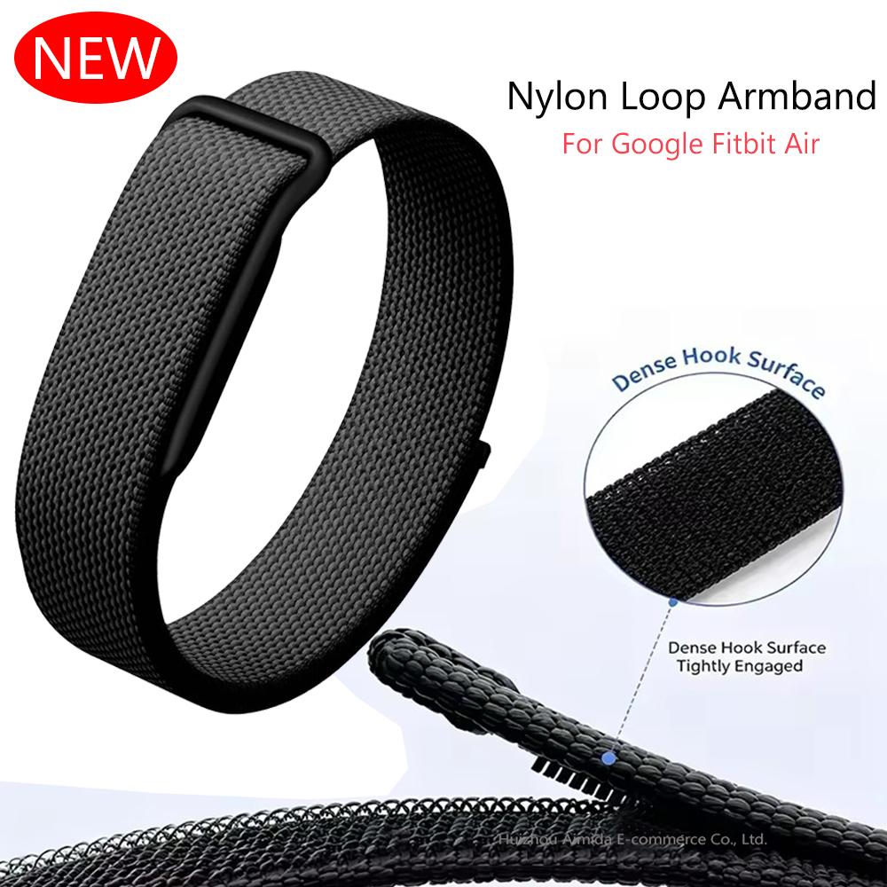 Advanced Breathable Woven Braided Nylon Watch Band Sport Loop Strap For Fitbit Air Wrist Bracelet