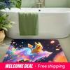 Pokemon Pikachu Colorful Particles Art Print Non-Slip Doormat, Absorbent Floor Mat for Home Decor