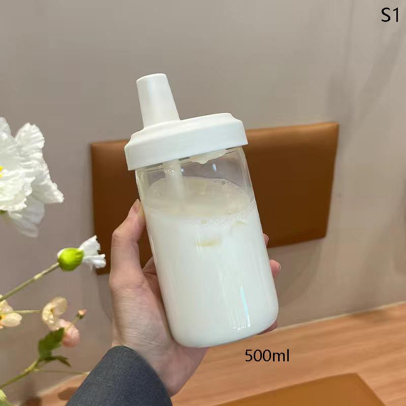 500/850 мл бутылки для воды сок молоко пластиковый стакан с крышкой соломинка пузырьковый чай кофейные чашки большой емкости питьевая посуда прозрачный