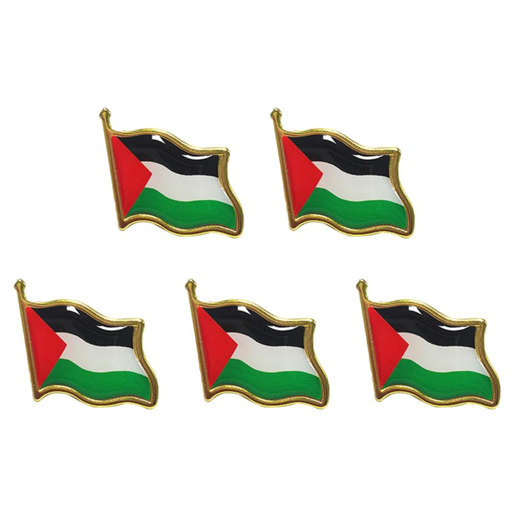 1-20PCS Palestine Flag Pin Badge Stainless Steel Palestineflag Pin Lapel Badge Palestine National Enamel Brooch Badge Armband