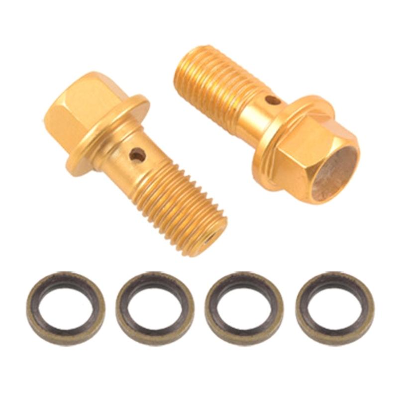 2Pcs M10x1.25mm Brake Cylinder Oil Hose Screw Banjo Motorcycles Universal Tube Tubing Screws Bolts