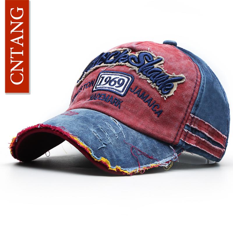 Стильная вышитая кепка-snapback, регулируемая, из хлопка, стираная, повседневная, бейсбольная, винтажная, модная, трендовая, летняя, кепки Cntang для мужчин и женщин, модная шляпа