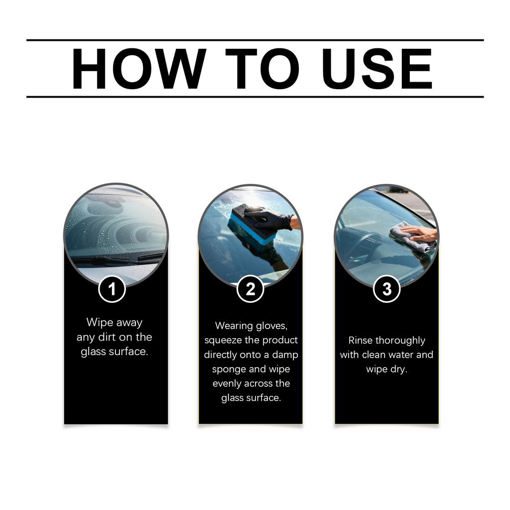 Car Glass Cleaner Spray, Windshield Washer Fluid, Car Window Cleaner, Car Detail Products, Shower Door Water Stain Remover Washing Kit,100ml