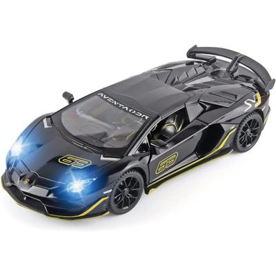 1/24 спортивный автомобиль Lambo SVJ 63, литой металлический автомобиль, игрушки, модели автомобилей со съемной крышей, звуковой подсветкой и откатом назад для детей от 3 лет и старше
