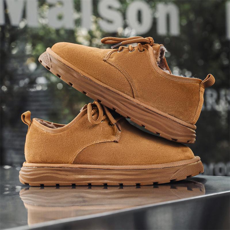 Ретро холодостойкие хлебные ботинки мужские короткие ботинки зимние бархатные утолщенные Северо-восточные большие хлопковые ботинки теплые зимние ботинки 7058-J