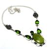 African Vasonite Peridot Gemstone 925 Silver Plated Jewelry Necklace 18"