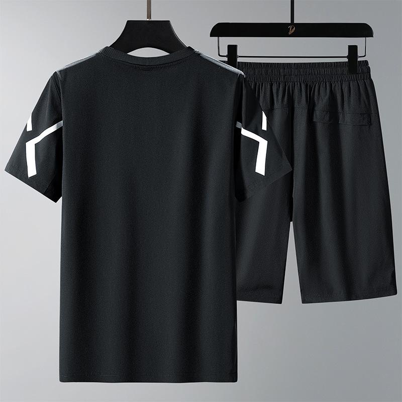 Мужской комплект футболок, большие размеры 6XL, 7XL, 8XL, шорты, футболка, костюм, большие размеры, черные футболки с короткими рукавами, летняя мода, свободные
