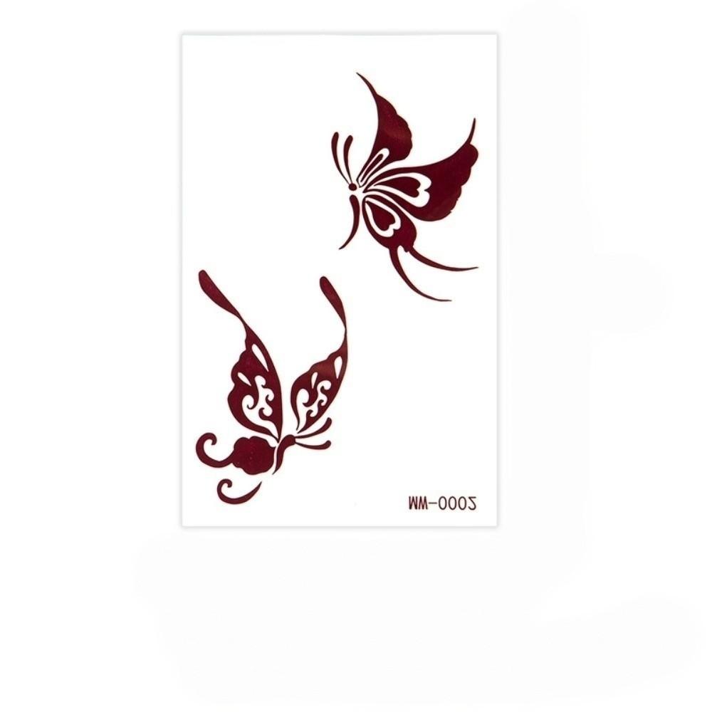 Lace Fake Tattoo Temporary Tattoo Legs Arm Body Art Sticker Red Henna Tattoo Decals Women/Lady