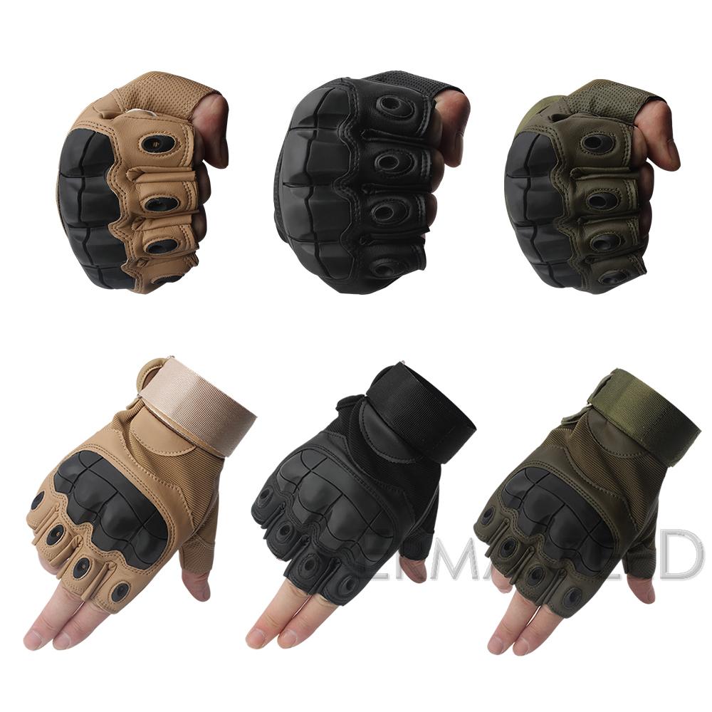 Пара мотоциклетных перчаток с половиной пальца, летние тактические перчатки для езды на жестких костяшках, мотоциклетные перчатки, мужские внедорожные байкерские перчатки