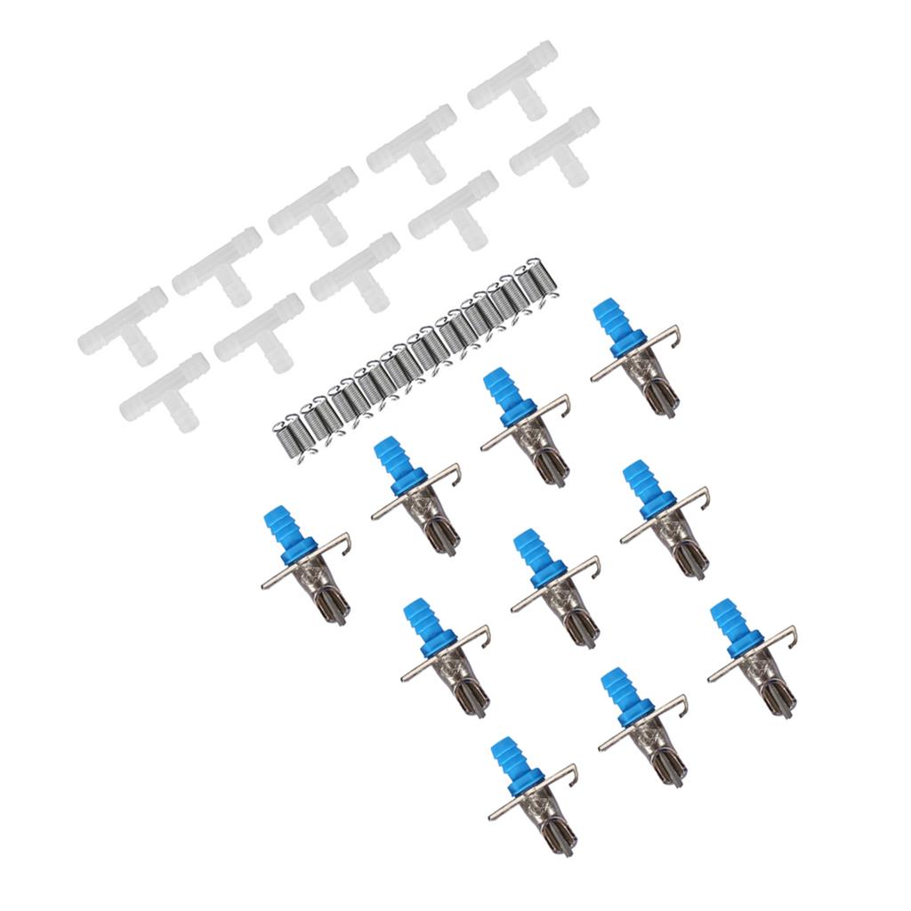 10PCS Rabbit Drinker Nipple Waterer Drinking Water Tool Double Hang Springs