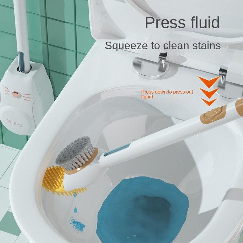 Силиконовая щетка для унитаза, наполненная жидкостью Щетка для унитаза с основанием из щетины Бытовая щетка для чистки унитаза
