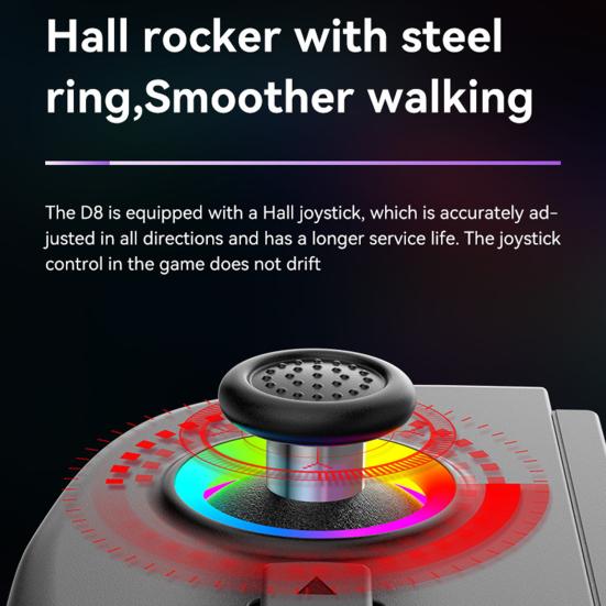 Wireless Game Controller for Android for iOS RGB Light 6-Axis Gyro Vibration Stretchable Tablet