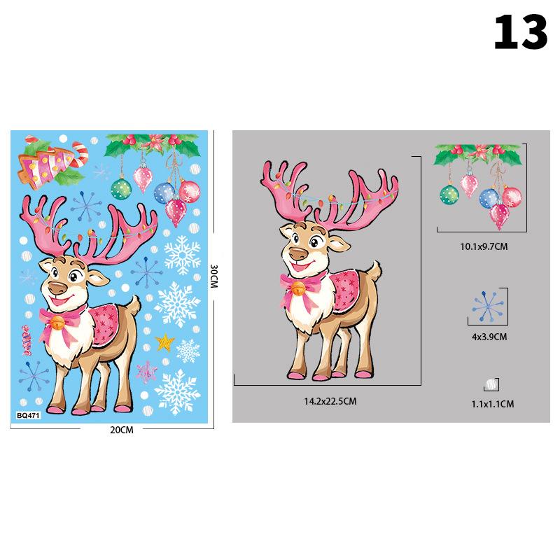 Съемная рождественская статическая ПВХ-наклейка Санта, наклейки на окна, украшающие наклейки на стену в виде снежинок, новогоднее украшение для вечеринки, украшение стекла