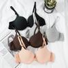 Sexy Women's Cotton Push Up Gathered Bra Deep V Underwire Ladies Brassiere Lingerie Solid Bras Backless Intimate Underwear Bras