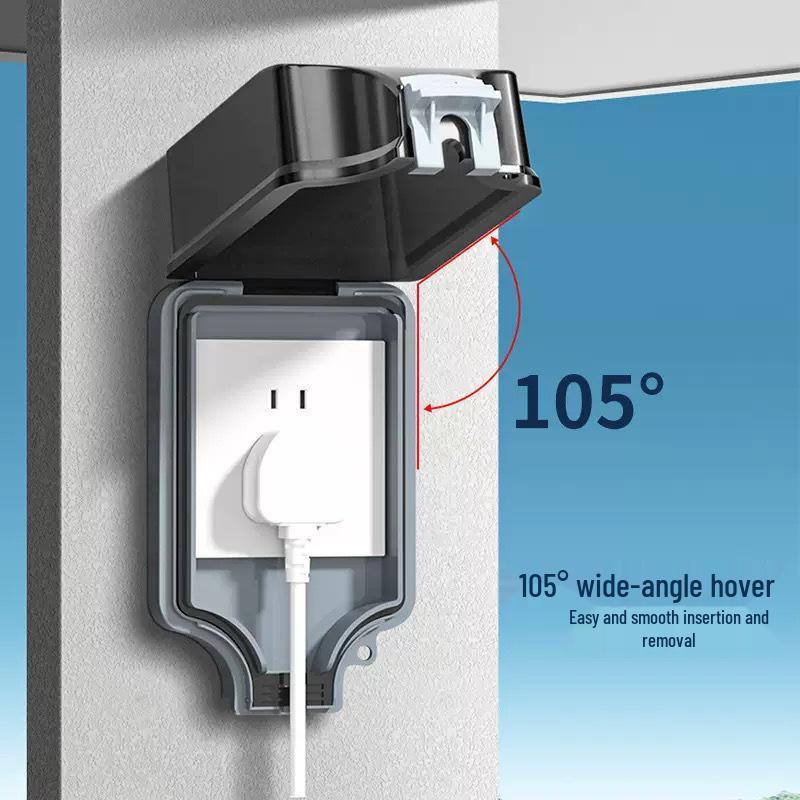 IP66 Waterproof Double-Control Switch with Outdoor Splash-Proof Cover, Wall-Mounted 86 Type Two-Gang/Three-Gang.