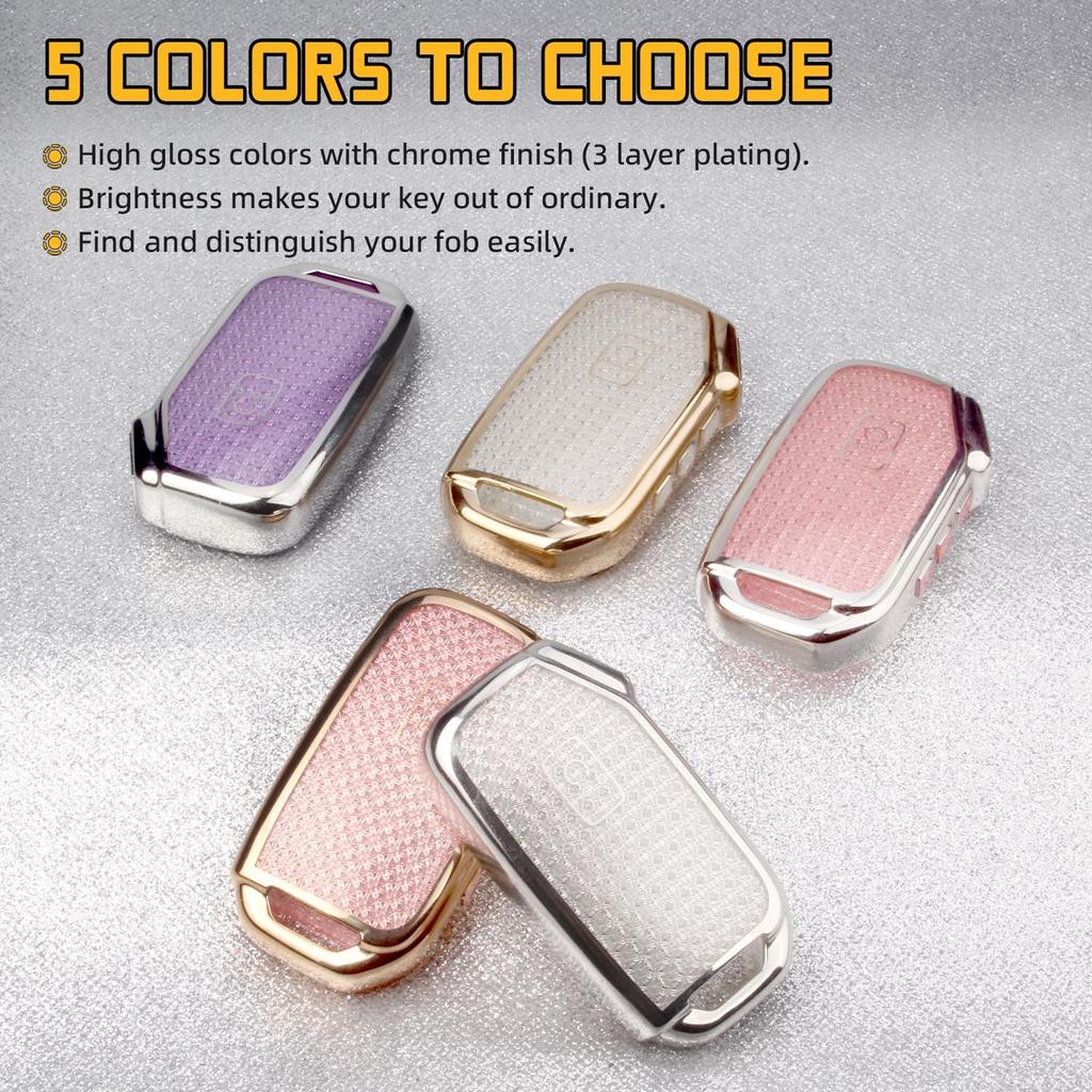 FT FUNTOR For Kia Key Fob Cover,Compatible With Kia Soul Forte Telluride K5 Seltos NIRO Sportage Sorento,5 Buttons TPU For Kia K5 Key Fob Cover With