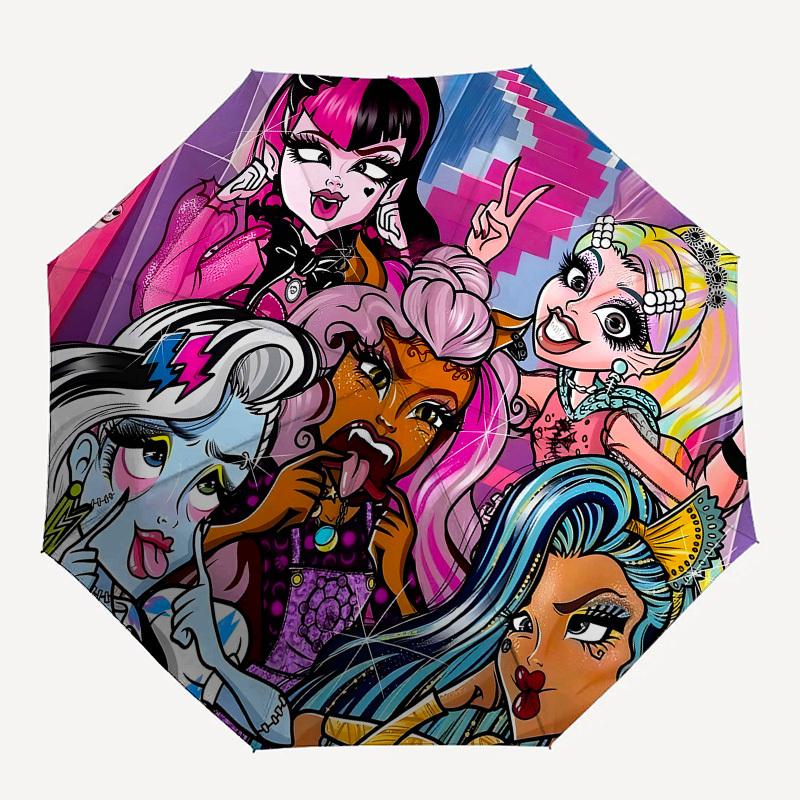 Monster High s Automatic Opening and Closing, 8 rib Structure Portable Umbrella, Suitable for Men and Women in All Seasons Perfect Gift for