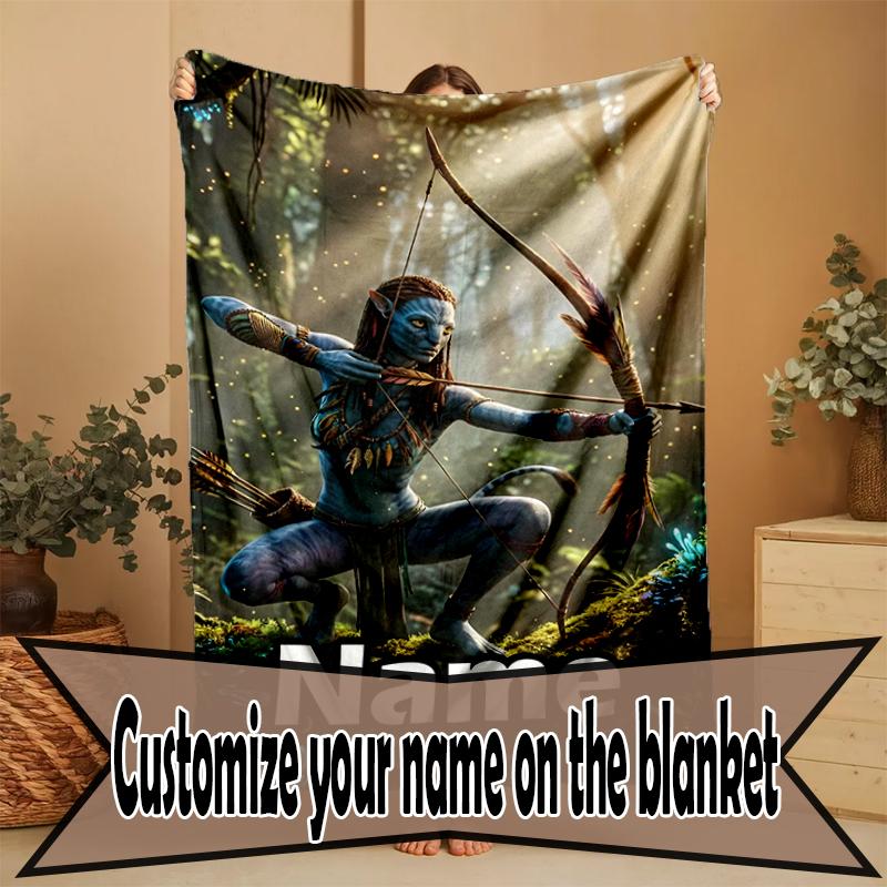 Custom Name Personalized Avatar Print Blanket, Home Decor, Bedroom, Sofa, Camping, Couch, Gifts for Birthday Christmas
