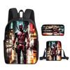 Student Deadpool 3pcs School Bag Backpack Lunch Bags Pencil Case Kids Gifts