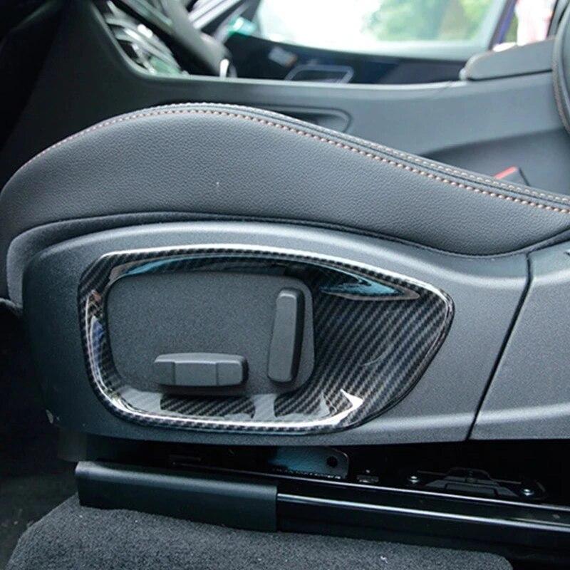 2Pcs/Set Carbon Fiber Style Car Seat Decoration Frame Cover Trim For Jaguar XE XF F-PACE F Pace X761 Auto Accessories