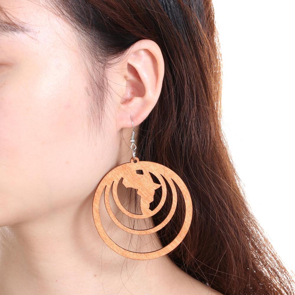 Craft Wood Earrings Bohemian Dangle Earrings Pendant Earring Making African