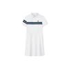 Athletics Letter Logo Print Color Block Tennis Fashion Sports Polo Dress Women Dresses Jade-White A11W133302F-WT
