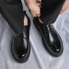 Платформа трендовые классические мужские туфли мужские оксфорды лакированные туфли на шнуровке формальные черные кожаные свадебные туфли