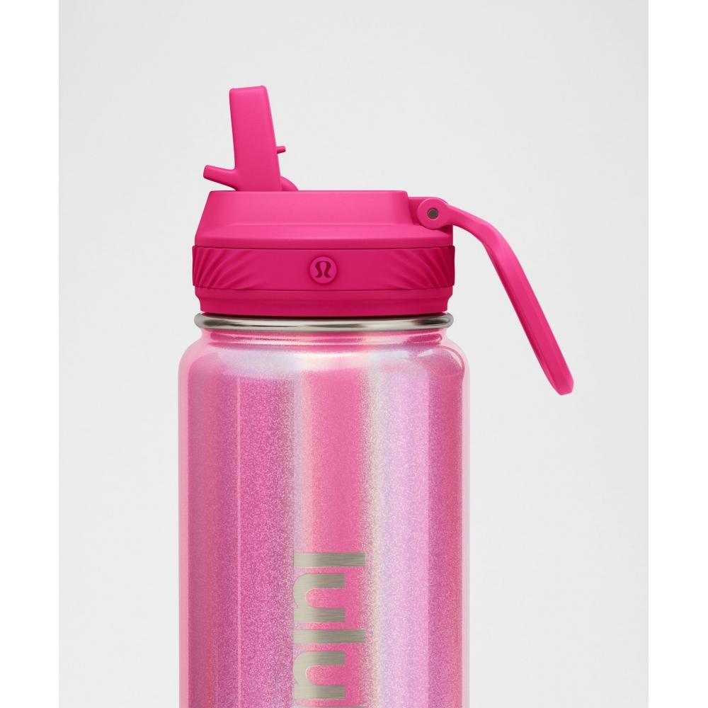 Lululemon Back To Life Sport Bottle 24oz Straw Lid  Iridescent Jewelled Magenta