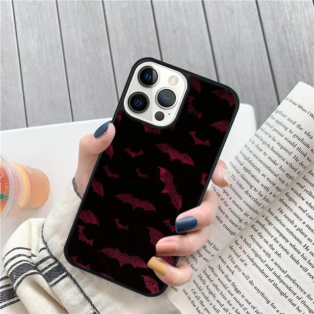 Коллаж Летучие Мыши-Вампиры Чехол-Ракушка Для iPhone 17 Air 15 16e 14 13 12 Pro Max 11 Pro Max Plus Чехол для Телефона