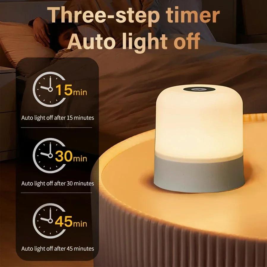Living Room Touch Night Light Rechargeable Remote Control Night Light RGB Dimmable Table Lamp Ambient Light for Bedroom