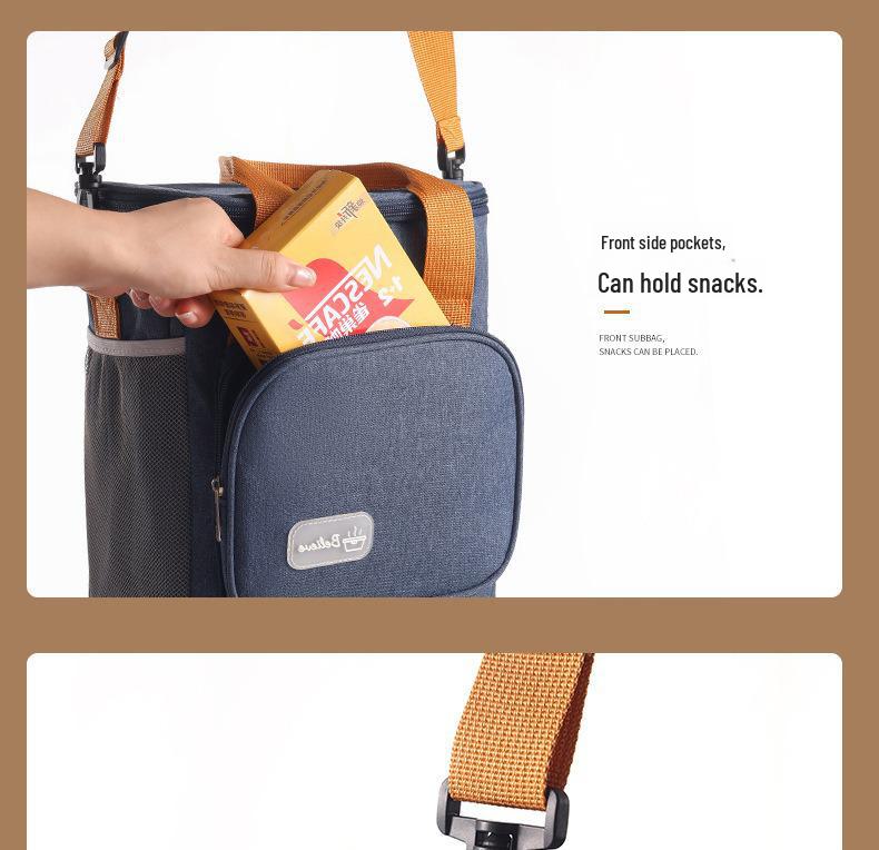Dual-Layer Insulated Lunch Bag: Thickened Design for Office or Student Use