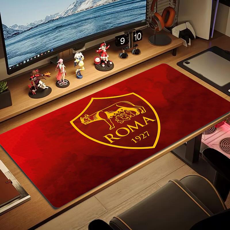 AS Roma Print Cushion Non-slip Laptop Tablet Big Mousepad XXL Mat Mini PC Playmat With Lock edge