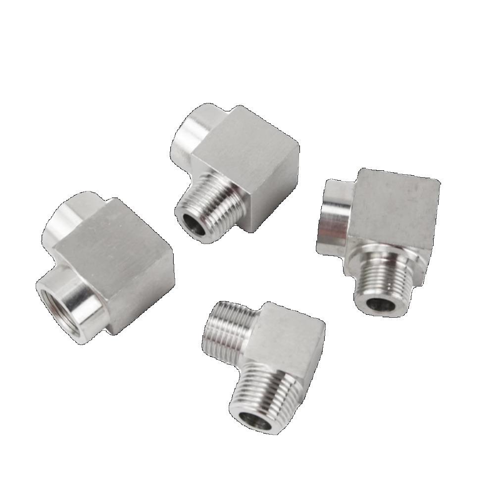 Высокое давление 1/8" 1/4" 3/8" 1/2" 3/4" 1 BSP NPT Внутренняя Наружная Угольник 90° Соединитель Муфта 304 Нержавеющая Сталь Трубный Фитинг Вода Газ