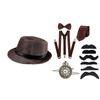 Gatsby 1920s Men's Top Hat, Pocket Watch & Bow Tie Set