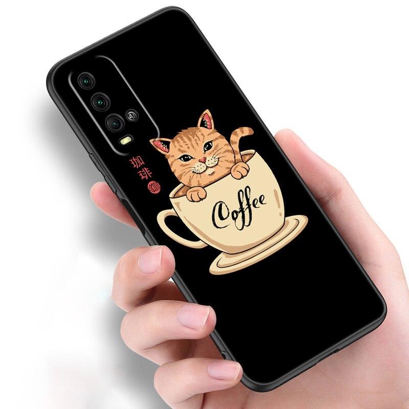 Чехол для телефона JAMULAR Neko Ramen Japan Cat Anime для Xiaomi Redmi Note 11 10 9 8 Pro 11T 10T 10S 9S 8T 9 9A 9C 9T, черный мягкий чехол
